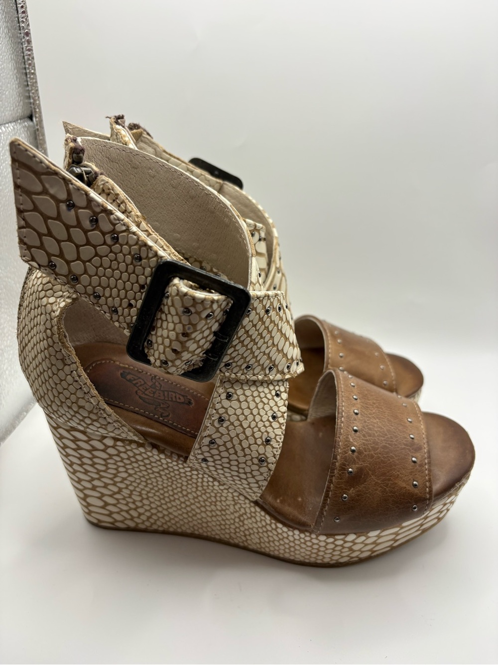 Freebird by Steven Terra leather wedges READ - Picture 4 of 10
